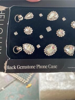 HELLO LUX Black Gemstone Phone Case - Crystal Accent (Black)IPHONE 15 PRO MAX